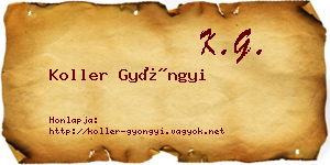 Koller Gyöngyi névjegykártya