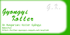 gyongyi koller business card